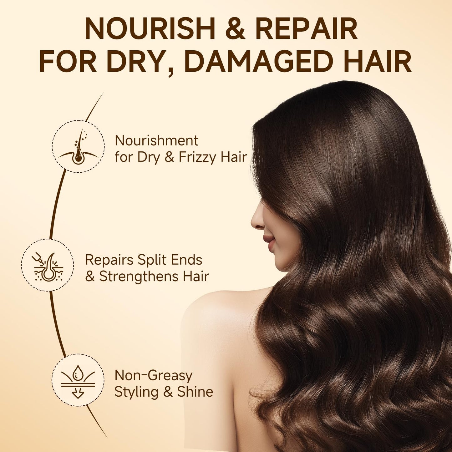 Outccogo Moroccan Argan Oil, Hair Oil for Frizzy Hair, Nourishing Smooths Moroccan Hair Oil for Frizz Control Curly Long Dry Damaged Curly Hair