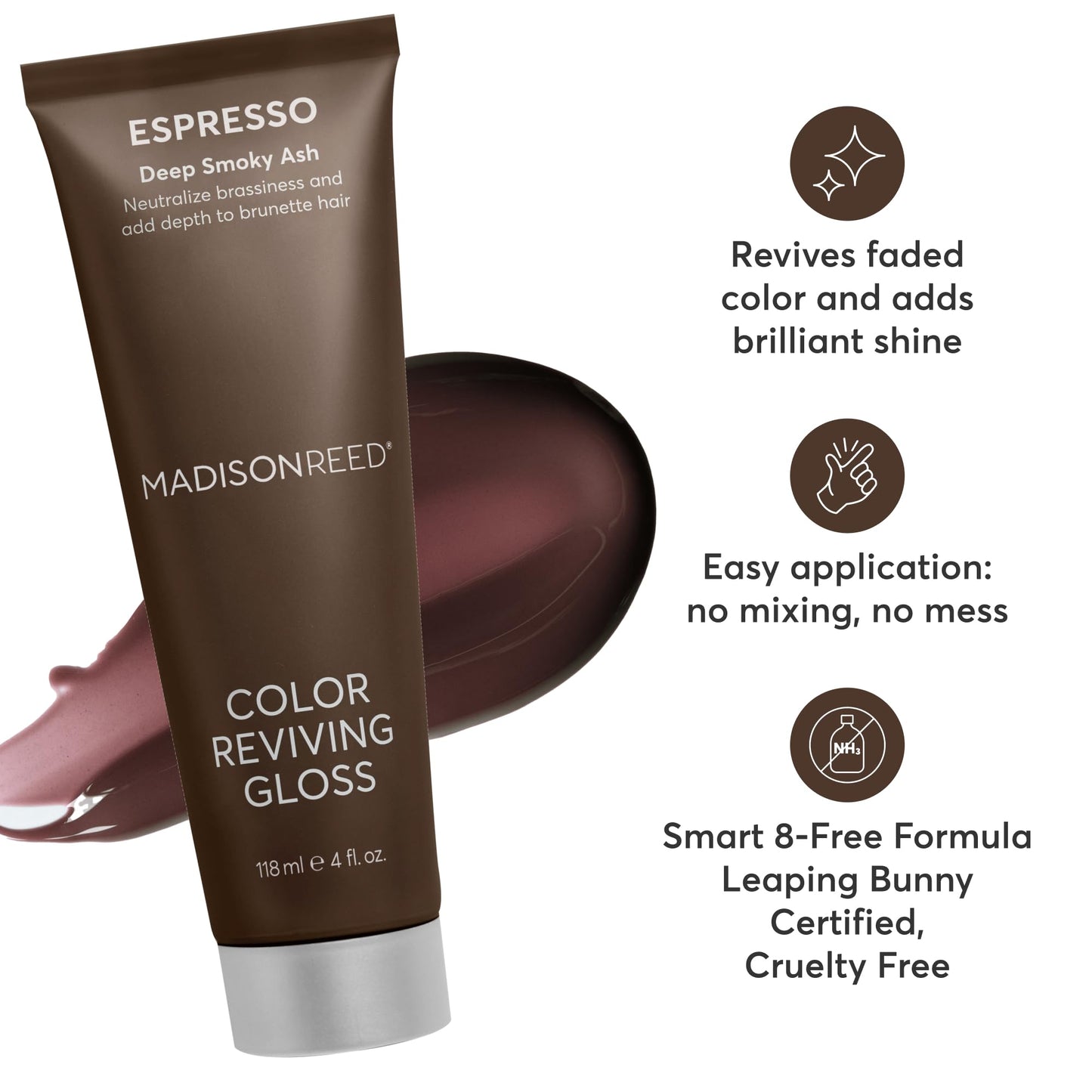 Madison Reed Color Reviving Gloss - Espresso Brown | Semi-Permanent Toning Gloss for Brunette Hair, Neutralizes Brassiness & Red Tones, Boosts Shine