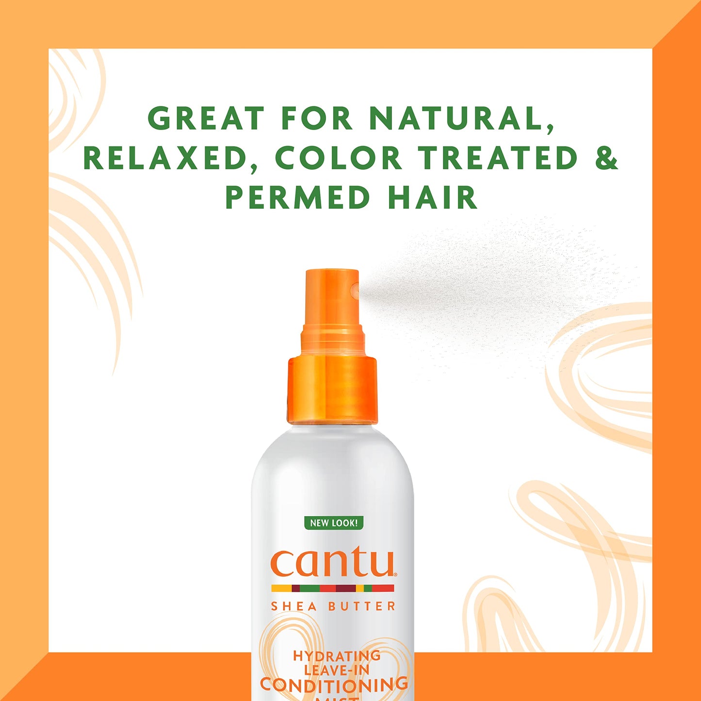 Cantu Leave-In Conditioning Mist with Pure Shea Butter, 8 fl oz (Pack of 2)