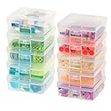 IRIS USA Pencil Case Boxes, 10-Pack, |Made in USA|, Plastic Bead Organizing Containers with Snap Lid for Arts, Crafts, Ephemera, Stickers, & Dance…