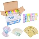 Kare & Kind DIY Lip Balm Container Tubes - 50-Pack (10x5 Colors) - Including 50 Writeable & Printed Lip Balm Stickers - Twist Mechanism and a Cap
