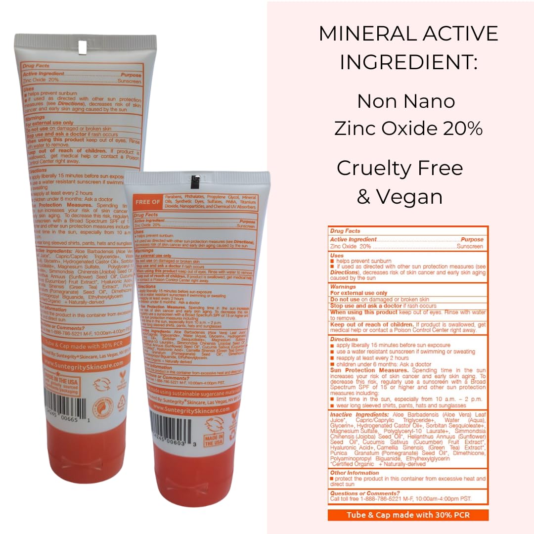 Suntegrity UNSCENTED Mineral Sunscreen For Body - 3 oz.