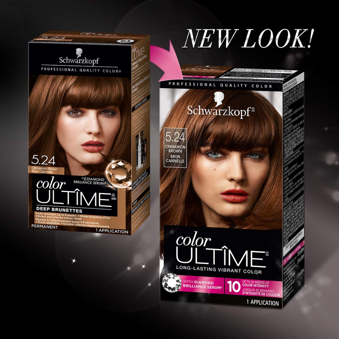 Schwarzkopf Color Ultime Permanent Hair Color Cream, 5.24 Cinnamon Brown