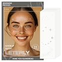 Leterly 24 Pcs Glitter Freckles Face Tattoo,Silver Face Glitter Makeup Patches Cute Sparkle Freckles Patches Waterproof Makeup Speckles for Face