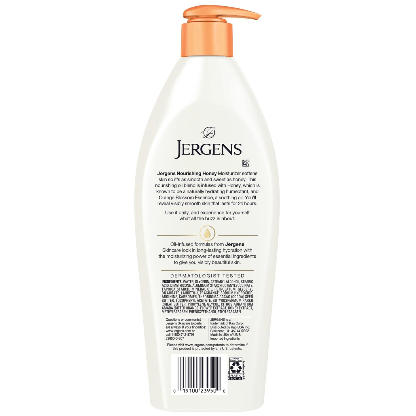 Jergens Nourishing Honey Dry Skin Moisturizer, with Illuminating Hydralucence Blend, Skin Nourishing Formula, Dermatologist Tested, 16.8 Oz, Pack of 4