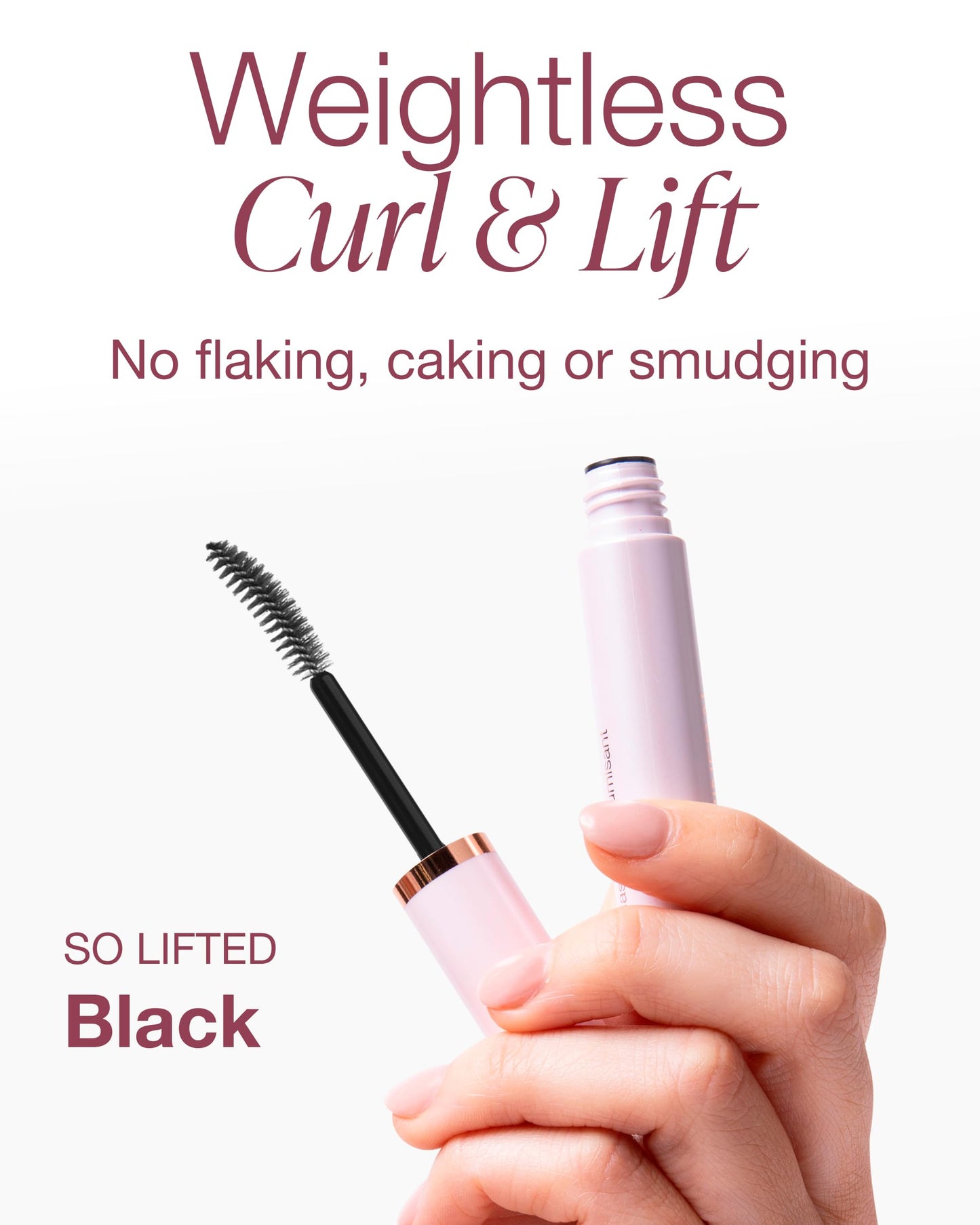 Mineral Fusion So Lifted Lash Defined Curl Mascara (Black) - Lash Lifting Mascara for Weightless Volume & Length - With Argan & Coconut Oils