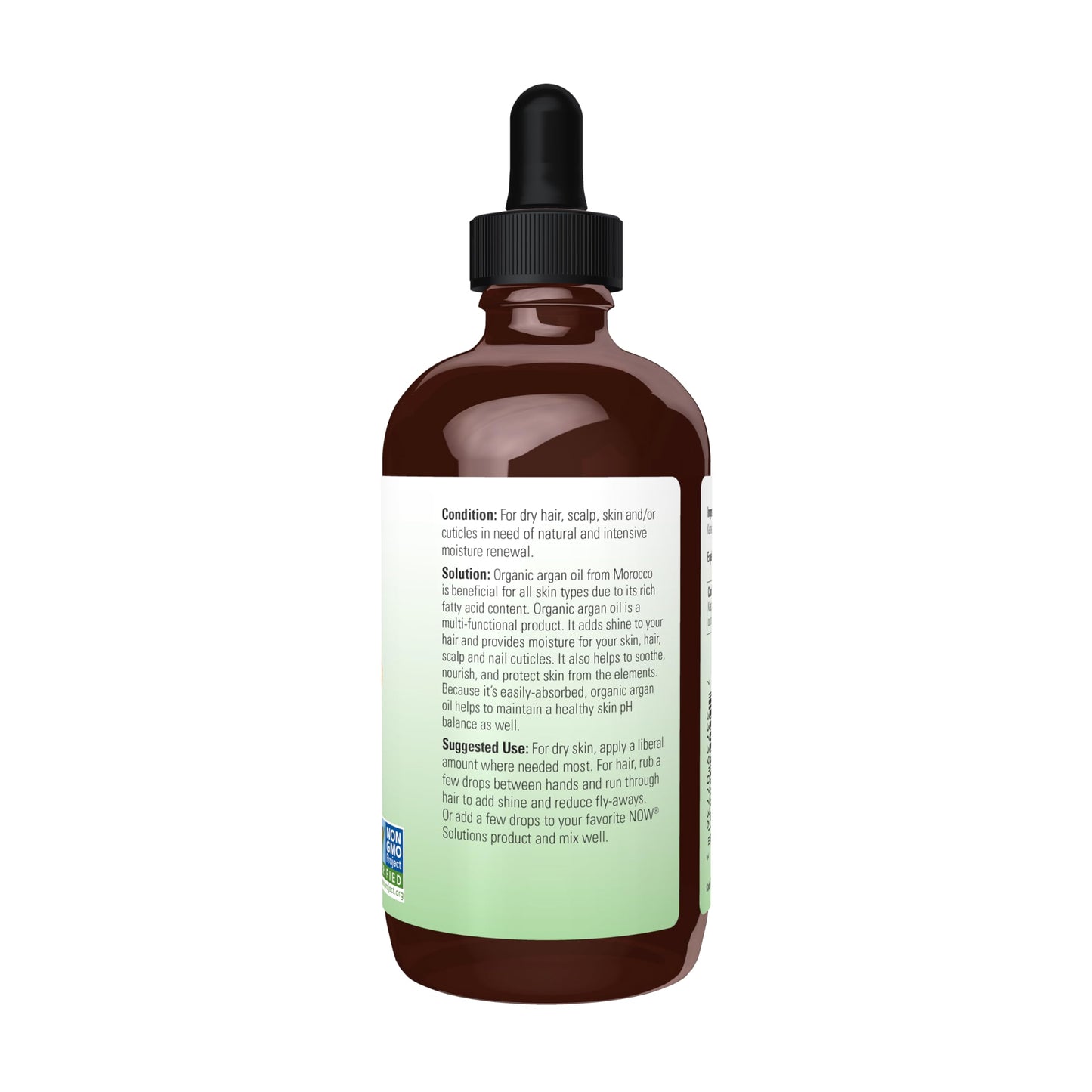 NOW Foods Solutions, Organic Argan Oil, Certified Organic and 100% Pure, "Gold of Morocco" Multi-Purpose Oil, 4-Ounce