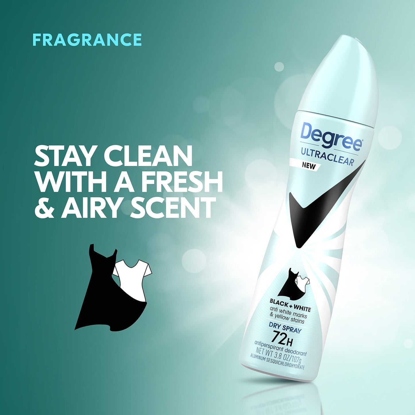 Degree UltraClear Antiperspirant Deodorant Dry Spray Anti White Marks and Yellow Stains Black+White Deodorant for Women 3.8 oz Beauty and Personal Care Degree