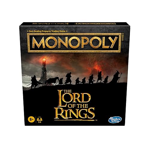 Hasbro Gaming Monopoly: The Lord of The Rings Edition Board Game Inspired by The Movie Trilogy, Play as a Member of The Fellowship, Ages 8 and Up…