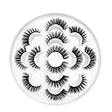 Lymzie 7 Pairs False Eyelashes 3D Faux Mink Eyelashes, Dramatic Look Wispy Fake Eyelashes, Long Fluffy Extension Natural Lashes Pack
