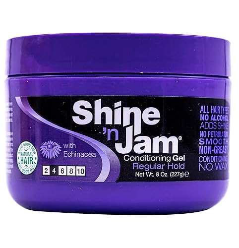 Ampro Shine-n-Jam Regular - Infused with Echinacea to Encourage Hair Growth - Great for Taming Fringe, Ponytails, Soft Weaves, and Braids - Keeps