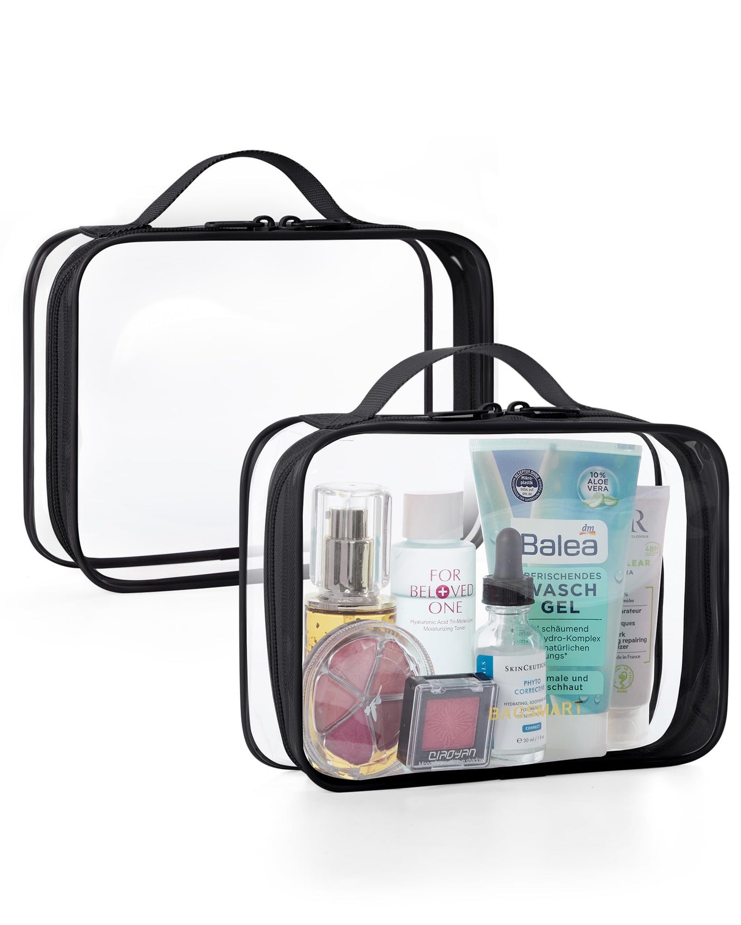 BAGSMART Clear Toiletry Bag, TSA Approved Travel Toiletry Bag Carry On Travel Accessories Bag Airport Airline Quart Size Bags water-resistant Makeup Beauty and Personal Care BAGSMART Default Title