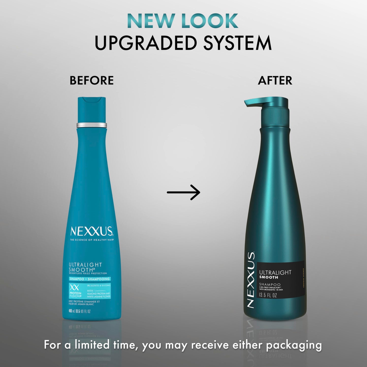 Nexxus Ultralight Smooth Shampoo for Dry and Frizzy Hair Weightless Smooth Hair Treatment to Block Out Frizz 13.5 fl oz