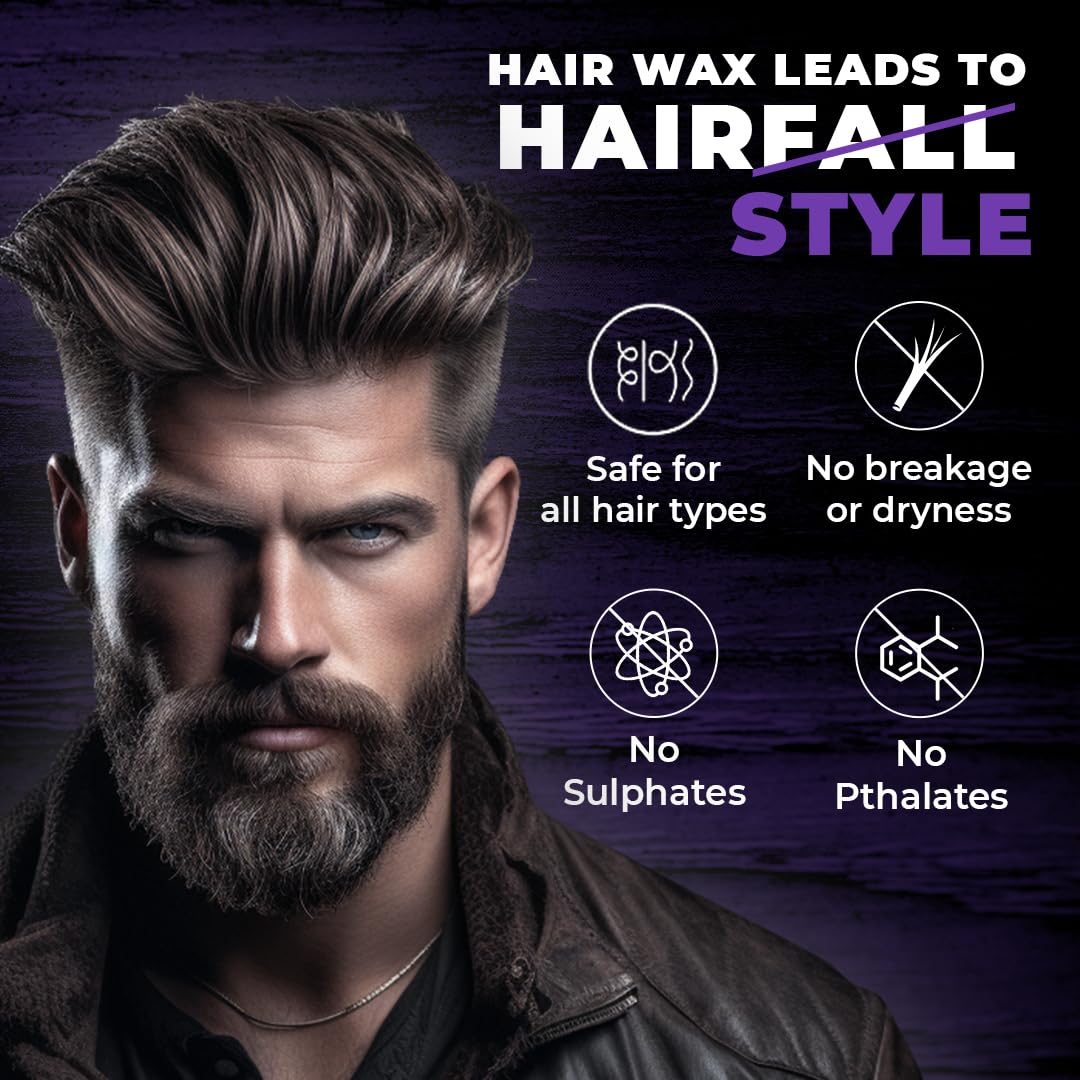 Beardo XXtra Stronghold Hair Wax, 100 gm | Crystal Hair Wax for Men | Glossy Finish | Hair Style, Shine | Extra Strong Hold Styling Hair Wax - 3.4Fl