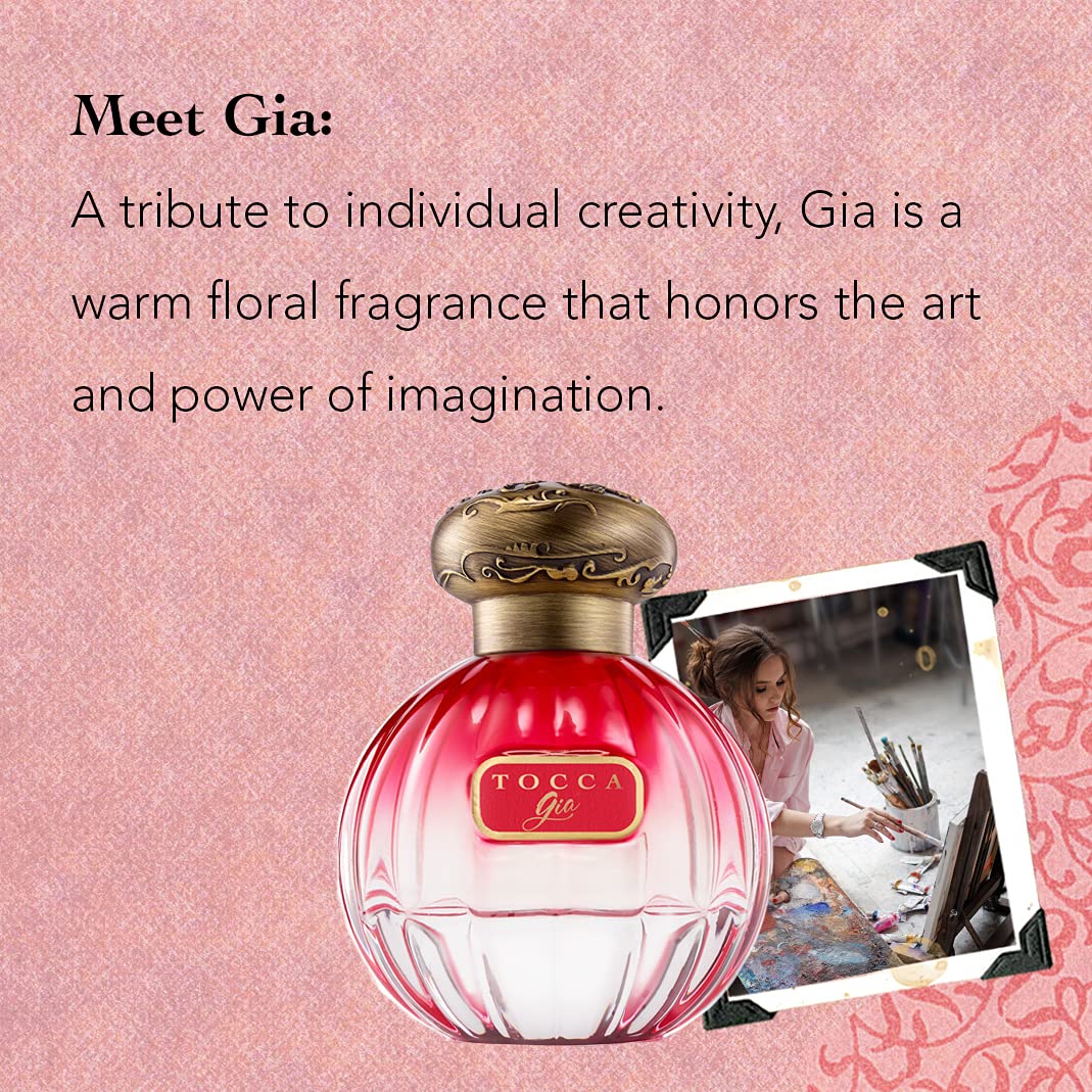 Tocca Women's Perfume, Gia Fragrance, 1.7oz (50 ml) - Warm Floral, Pink Peppercorn, Tangerine, Turkish Rose - Hand-Finished Bottle