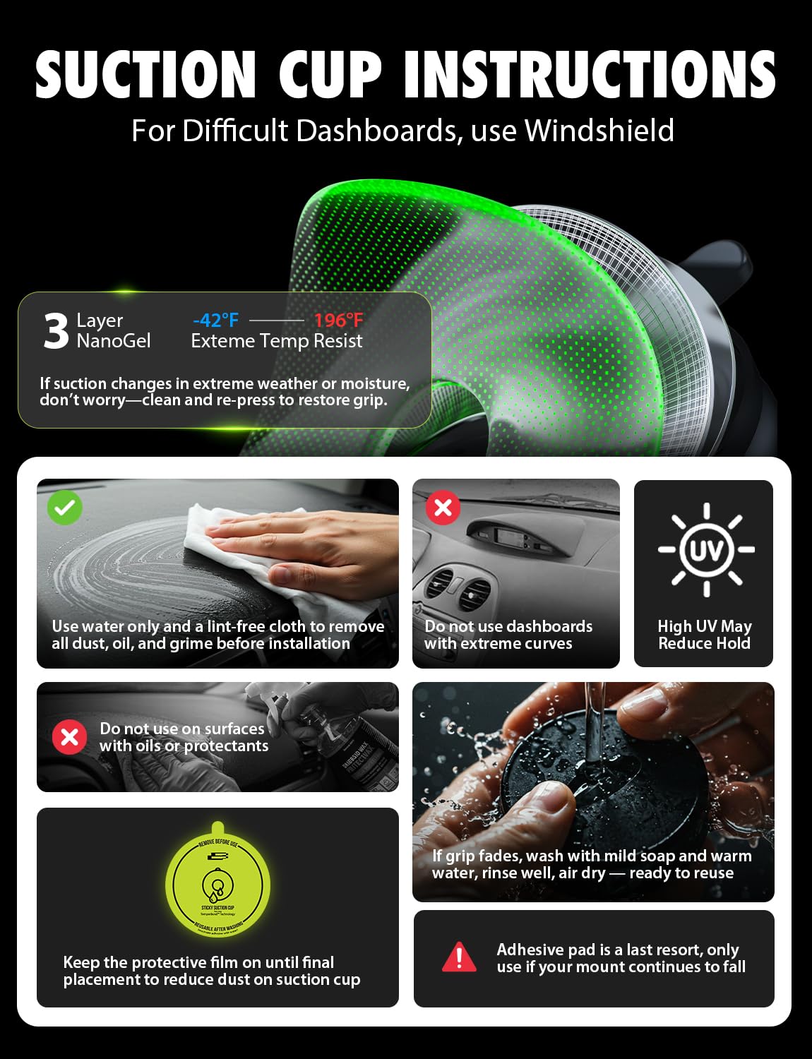 Bracketron Cell Phone Holders for Your Car - TripGrip Extend Phone Holder for Car Dashboard & Windshield, One-Hand Release, 360 Rotation, Suction Cup…