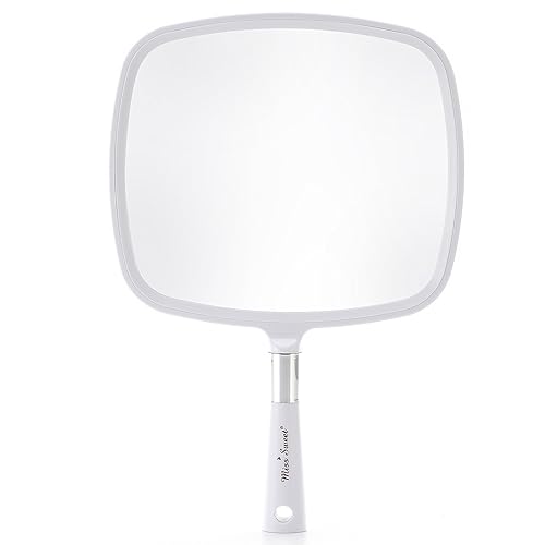 Miss Sweet Handheld Mirror Makeup Mirror 9inch*8inch (White)