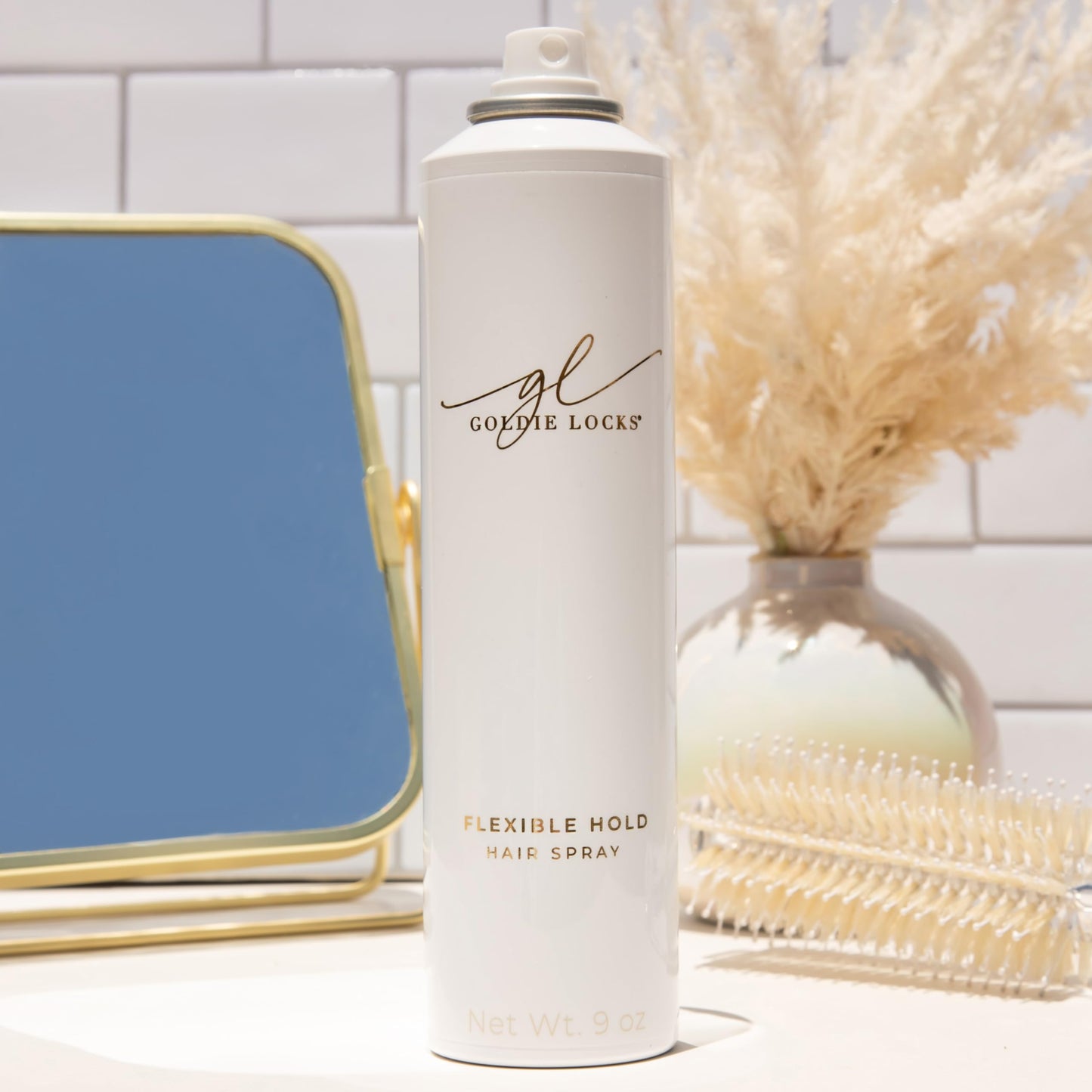 Goldie Locks Travel Size Flexible Hold Hairspray - 3.4 fl oz - Lightweight, All-Day Hold & Brushable Finish - Humidity Resistant - Safe for Extensions