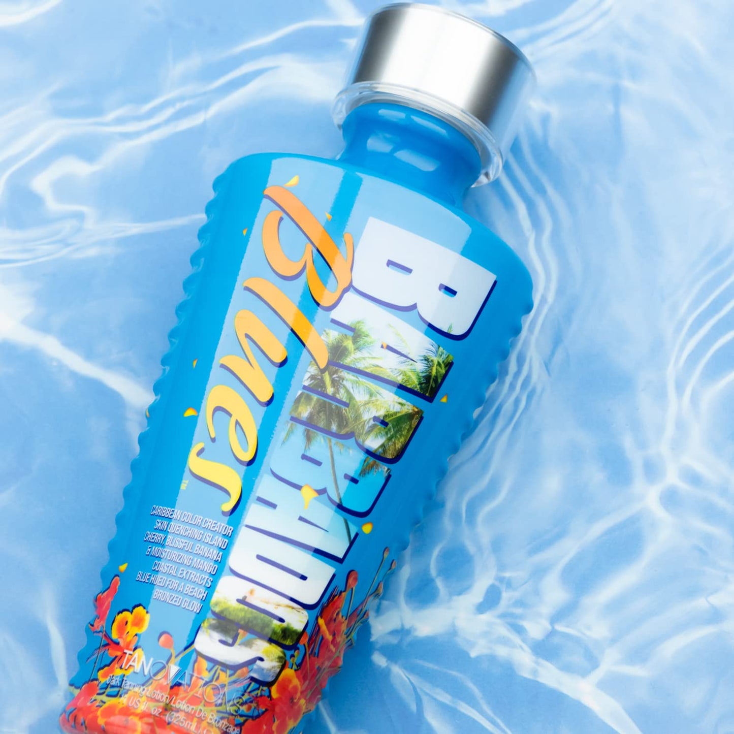 Tanovations Barbados Blues Tanning Lotion - Caribbean Color Creator Skin Quenching Island Cherry, Blissful Banana & Moisturizing Mango Coastal