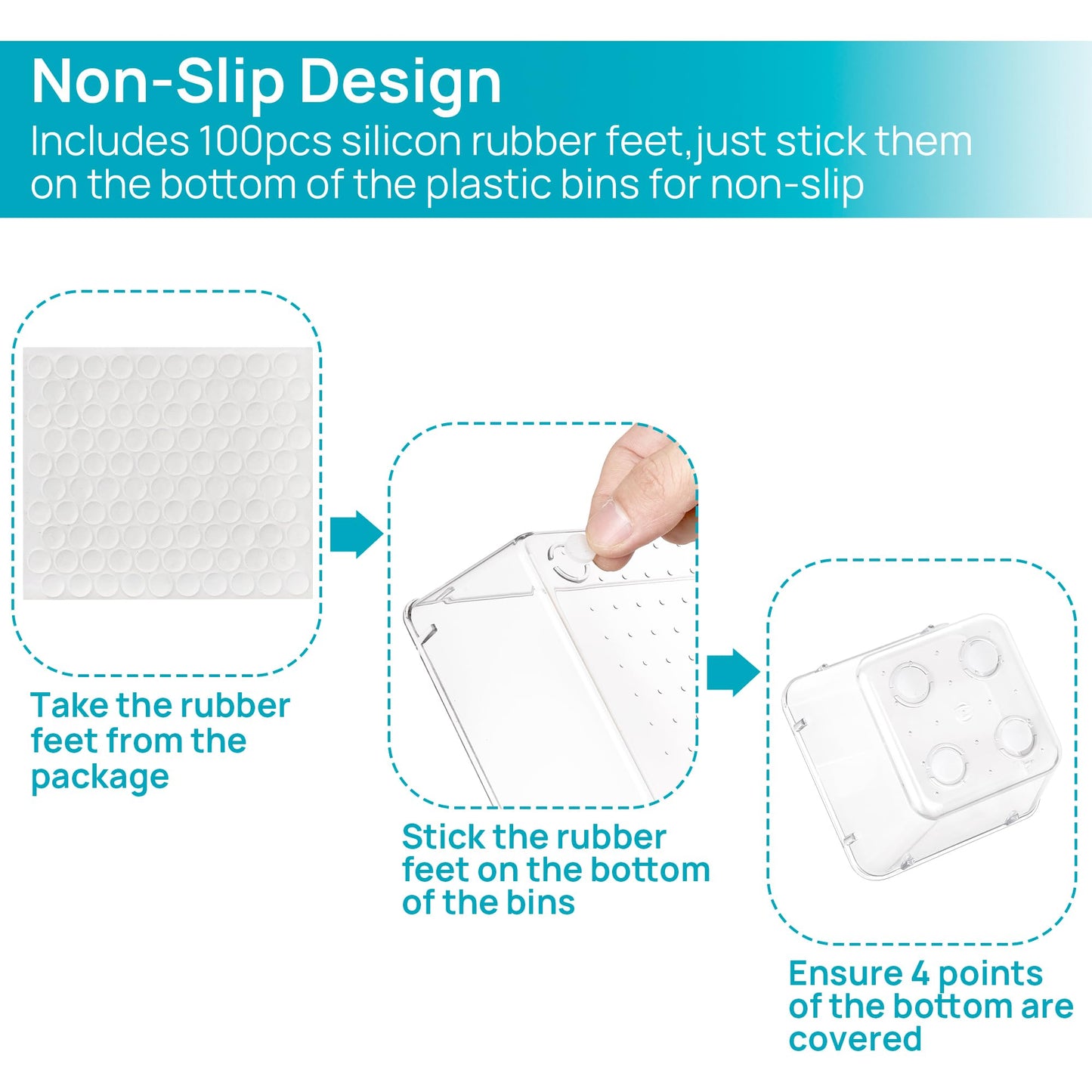 Vtopmart 25PCS Clear Drawer Organizer Set – 4 Sizes for Bathroom, Kitchen, Makeup, Utensils, Office & Vanity Storage Bins