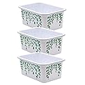 Teacher Created Resources TCR20403-3 Plastic Storage Bin, Small, 7.75-Inch x 11.38-Inch x 5-Inch , Eucalyptus, Pack of 3
