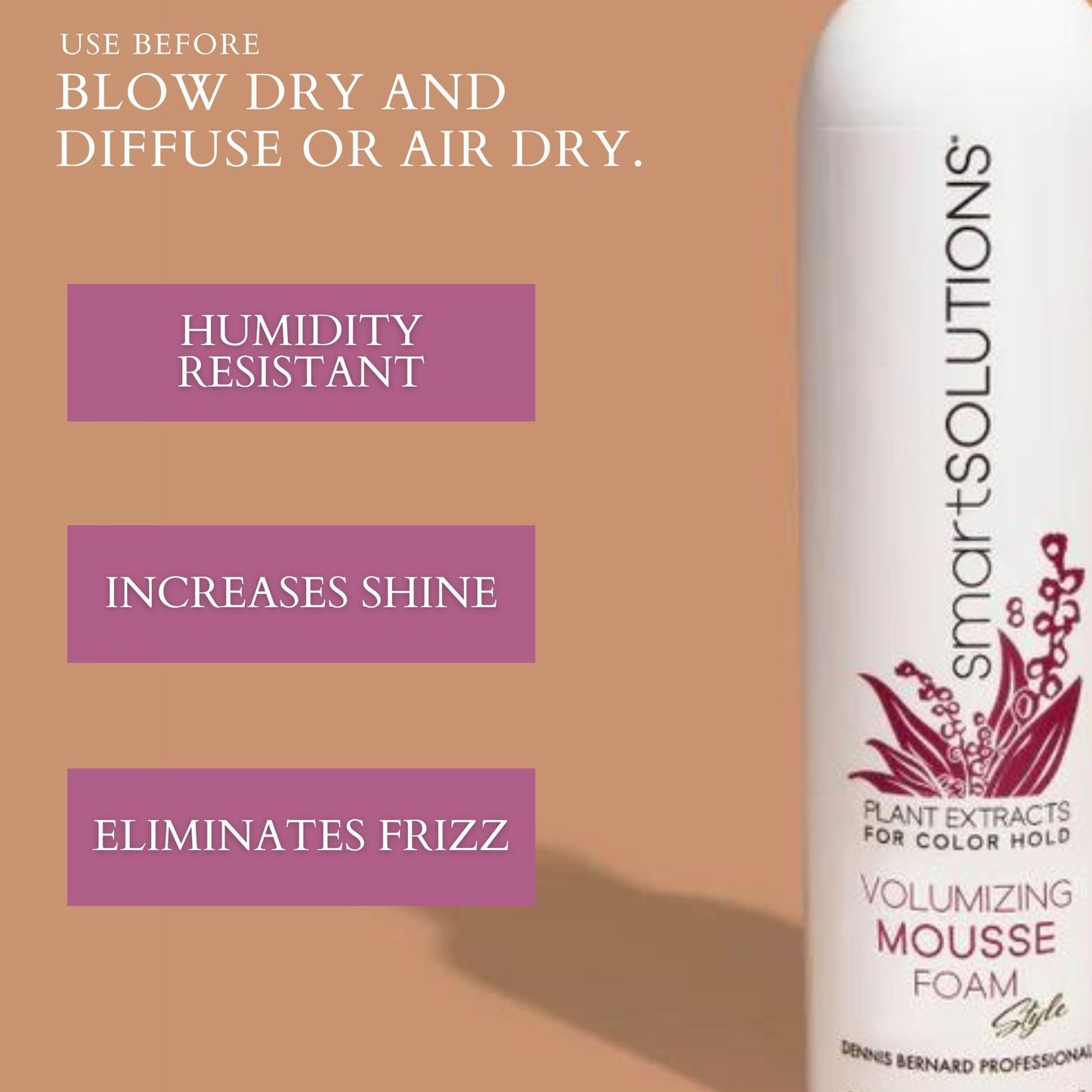 SMART SOLUTIONS Volumizing Mousse Foam, 8.5 oz | Non-Sticky | Weightless Styling Aid