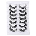 Mebver Russian Strip Lashes False Eyelashes Cat Eye Lashes Faux Mink Lashes Natural Look Fake Eyelashes Fluffy Wispy Lashes That Look Like Extensions