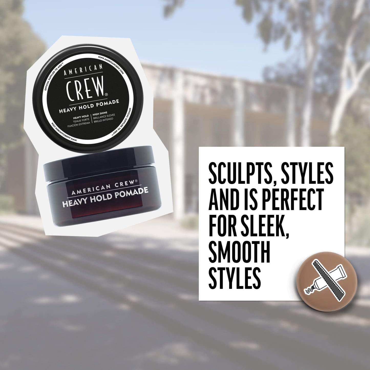 American Crew Men's Hair Pomade, Like Styling Gel with Heavy Hold & High Shine, Stocking Stuffer for Him, 3 oz