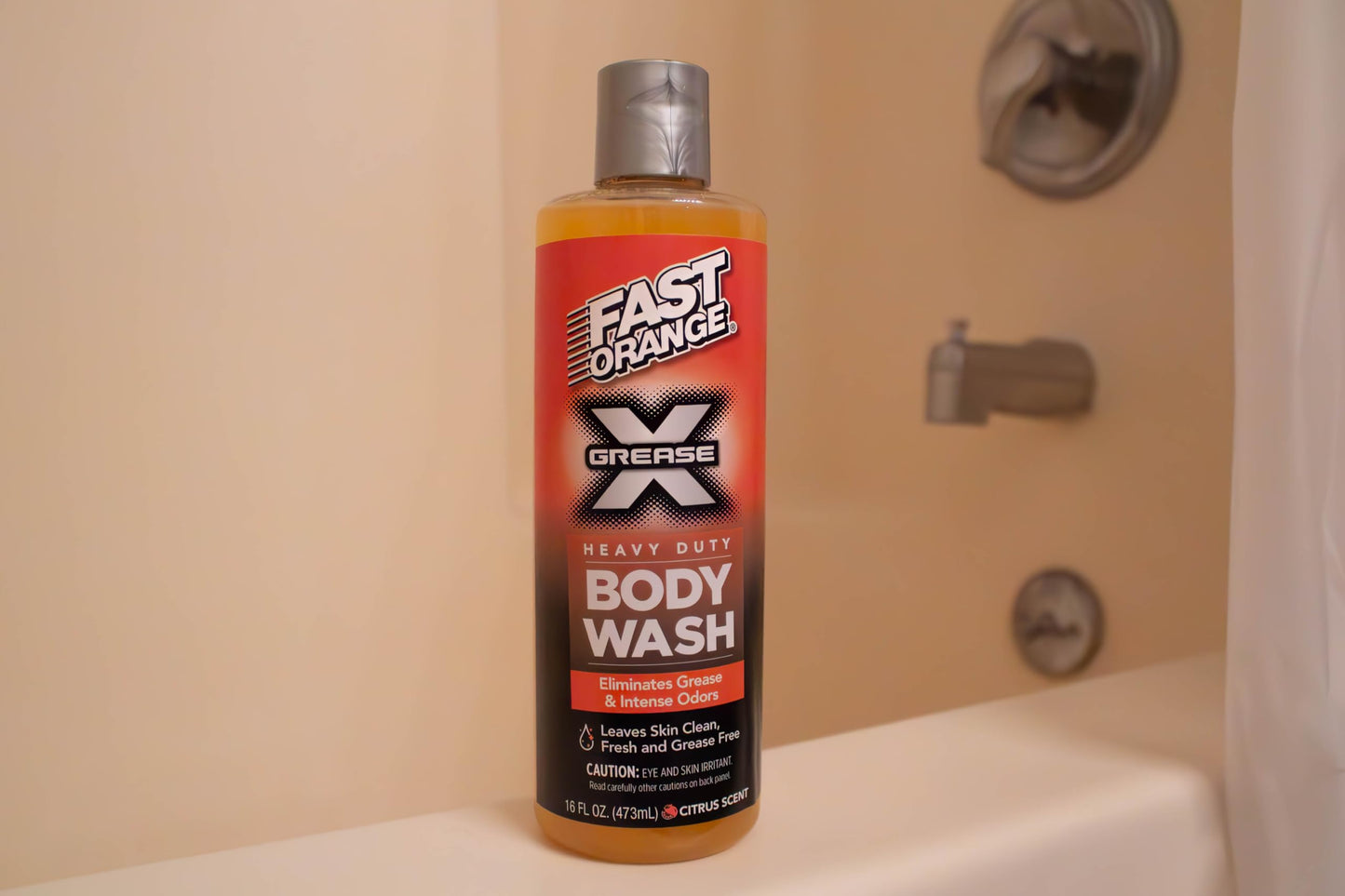Fast Orange 25716 Grease X Body Wash, Exfoliating & Hydrating Heavy Duty Shower Gel for Men and Women, Mechanic & Industrial Body Soap Removes Grime