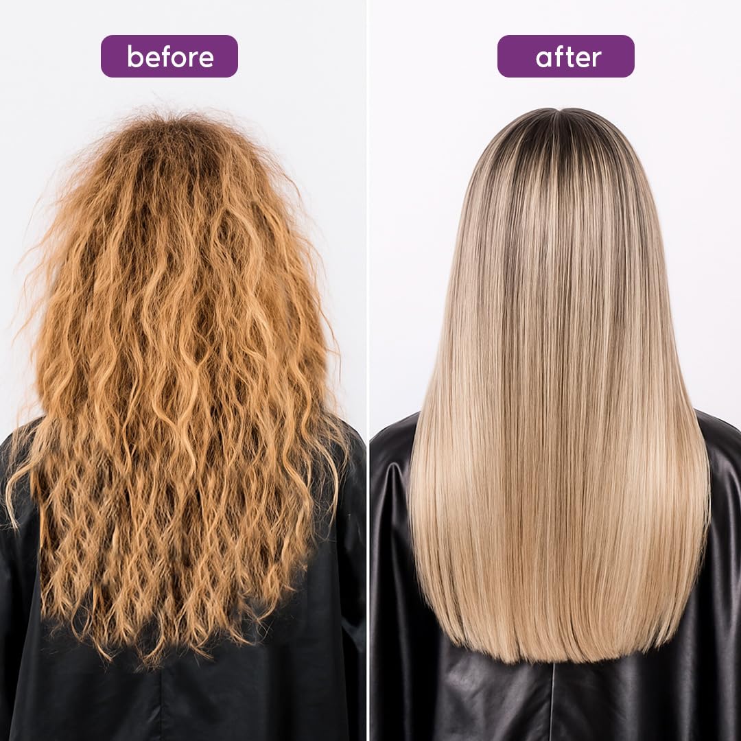I Belli Capelli Ravenna Hair Straightening Kit - Blonde Hair B-tox, Aloe Vera Shampoo & Conditioner, Repair Oil - Anti-Frizz, Intense Hydration, Shine
