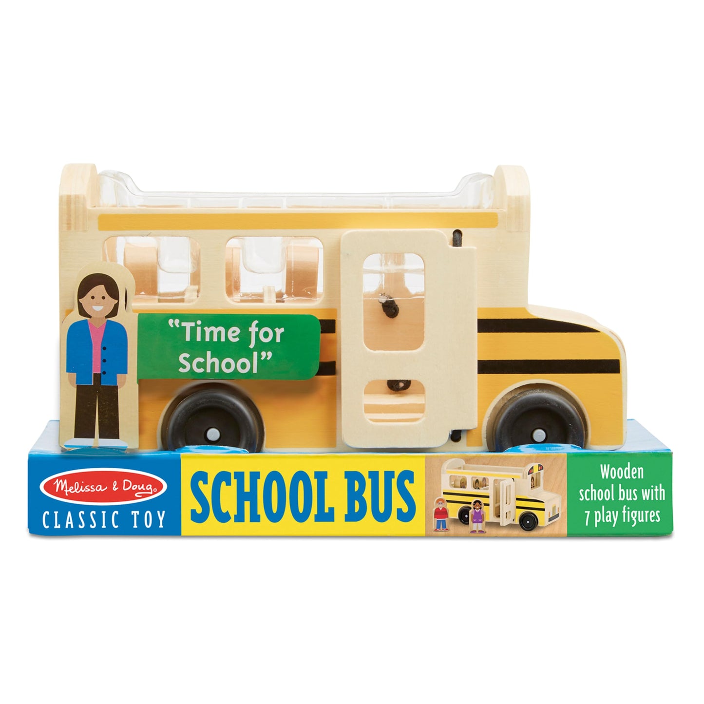 Melissa & Doug School Bus Wooden Play Set with 7 Play Figures