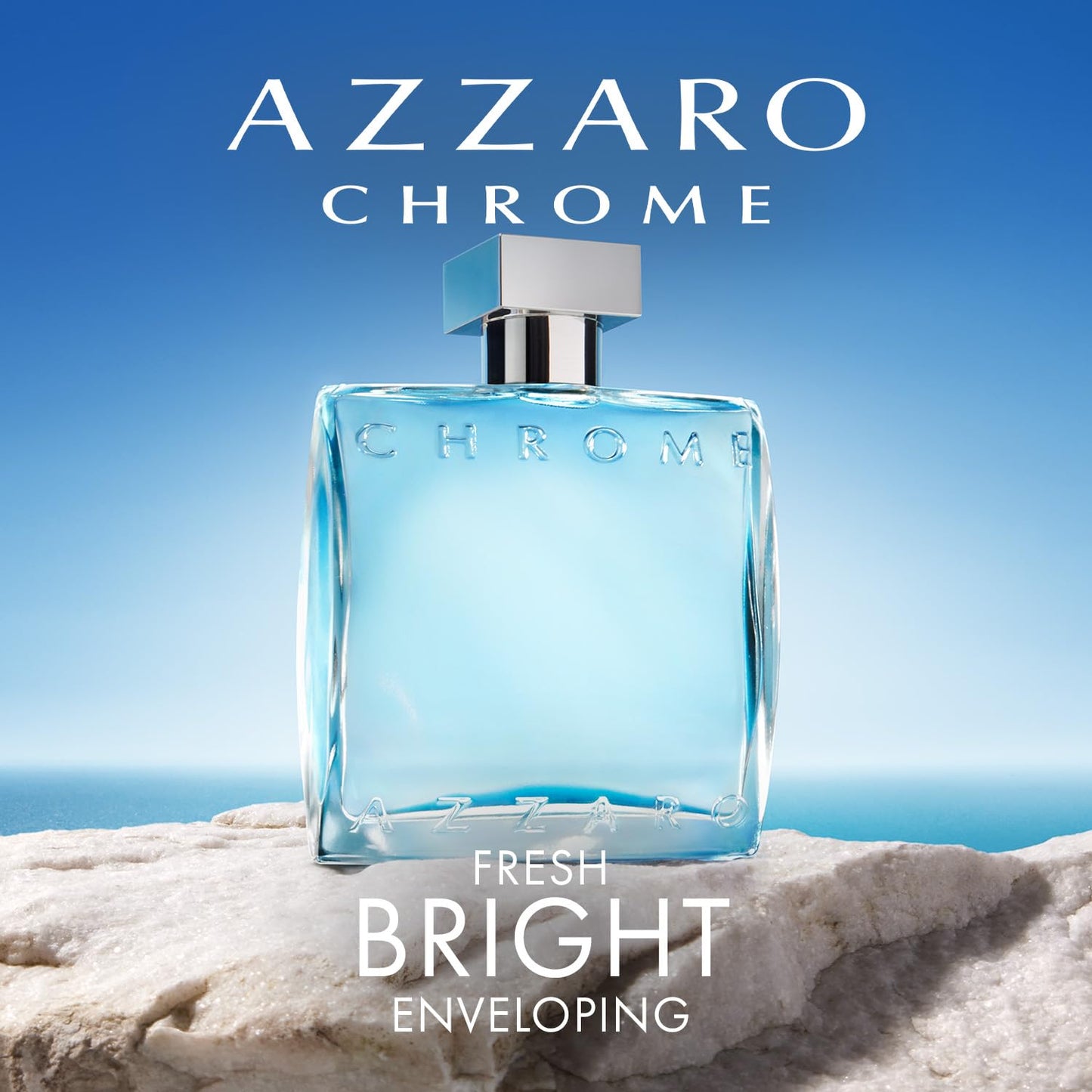 Azzaro Chrome Eau de Toilette - Fresh Aquatic Mens Cologne - Citrus, Woody, Musky Fragrance -Fresh Everyday Wear - Classic Summer Beach Scent - Luxury