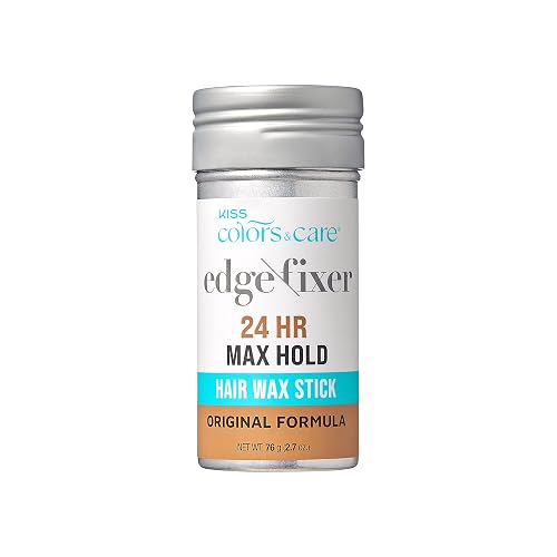 KISS COLORS & CARE Hair Wax Stick, 2.7 OZ (Original) - Effortless Edge Styling, 24 Hour Hold, Non-Oily, Flake-Free, Biotin B7 & Shea Butter, Sleek