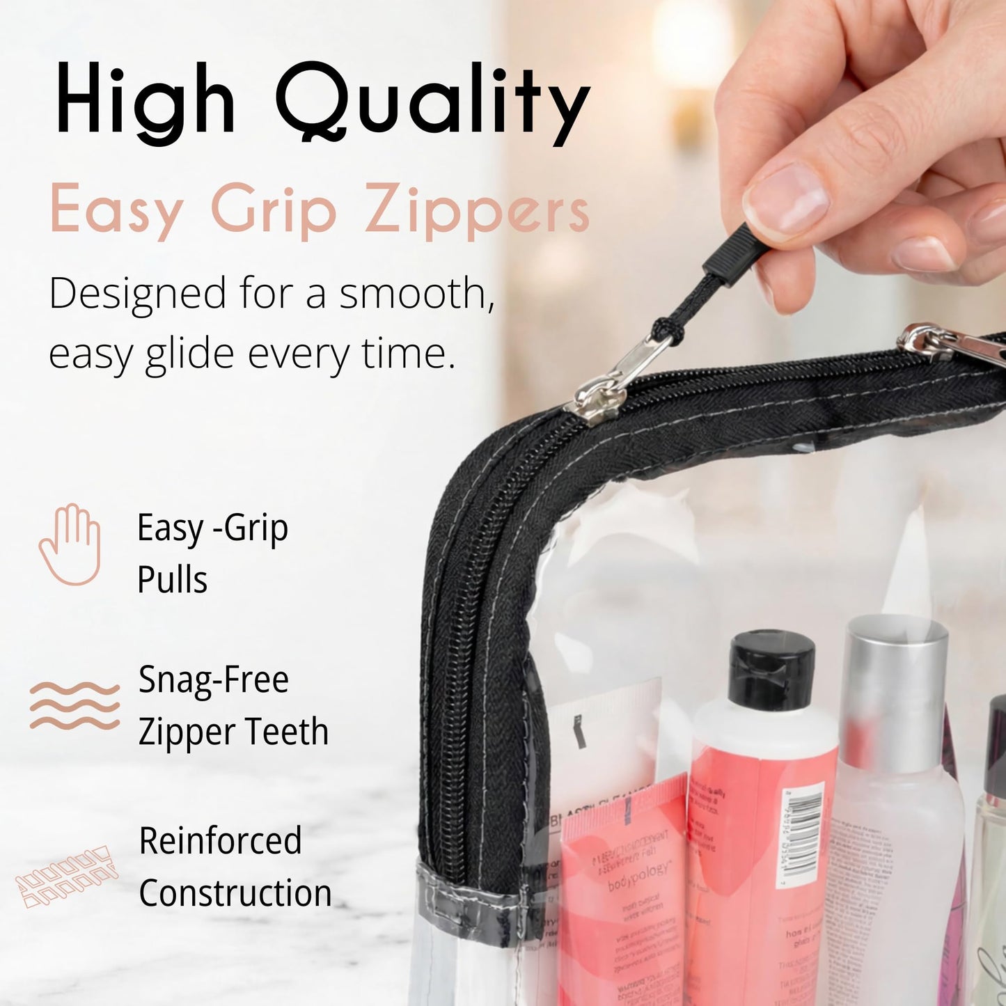 BORSALI TSA Approved Toiletry Bag, Black With Handle Beauty and Personal Care BORSALI