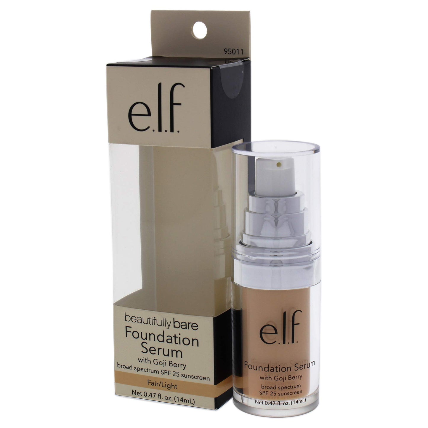 e.l.f. Beautifully Bare Foundation Serum SPF 25, Luminous, Lightweight, Sheer Coverage, Minimizes Pores & Fine Lines, Brightens, Restores, Dewy