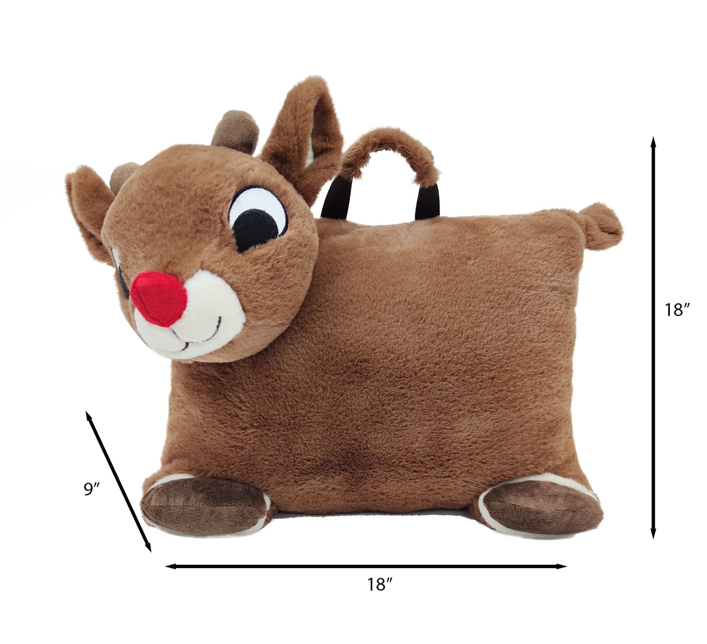 Animal Adventure®| Rudolph The Red-Nosed Reindeer®|Rudolph| Character Cuddle Combos™| 2-in-1 Stow-n-Throw Cuddle Bud with Carrying Handle & Zipper…