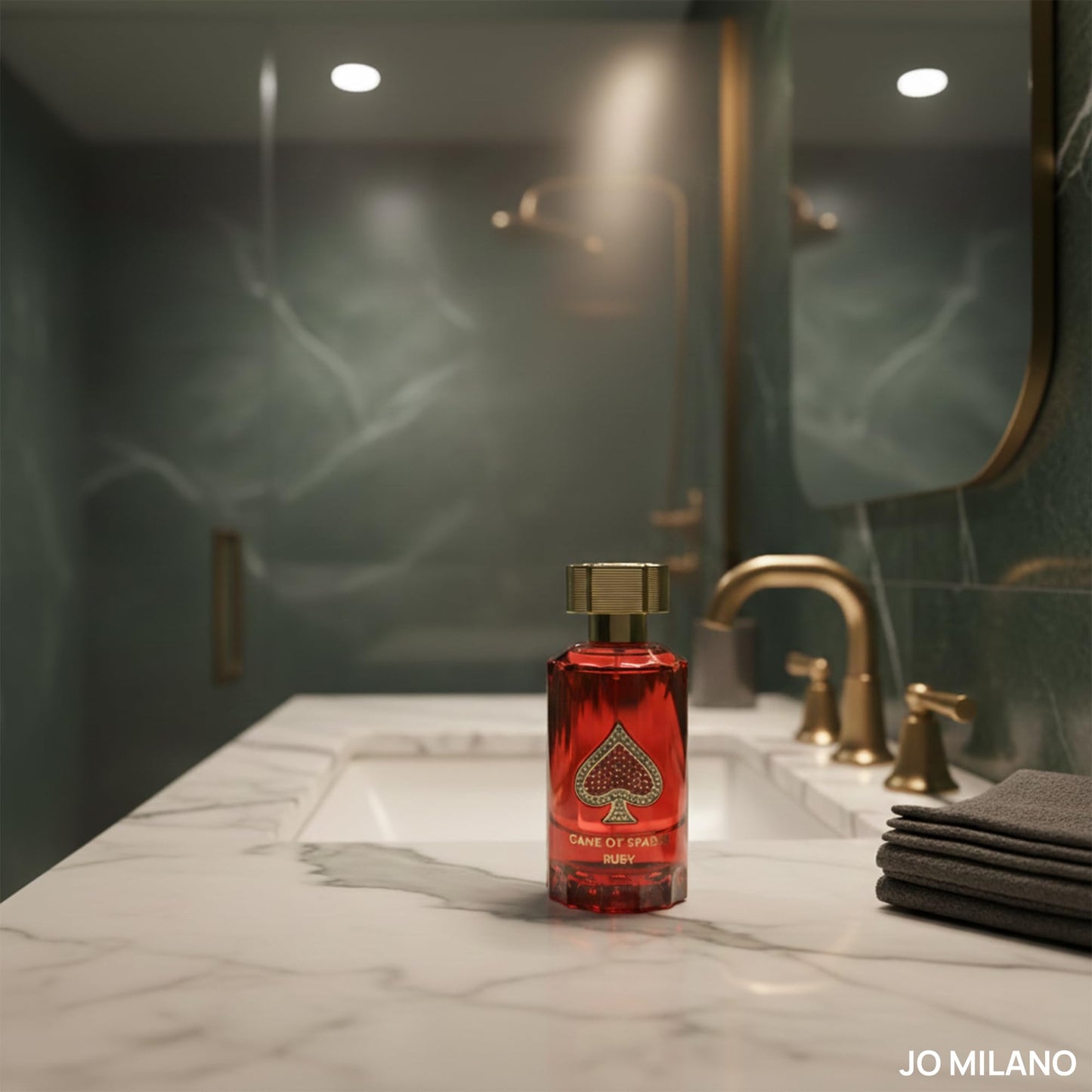 Jo Milano Game of Spades Ruby Parfum Spray | 3.4 oz (100ml) | Fruity, Amber, Sweet, Musky, Rose, Saffron Scent | Long Lasting Fragrance for Men