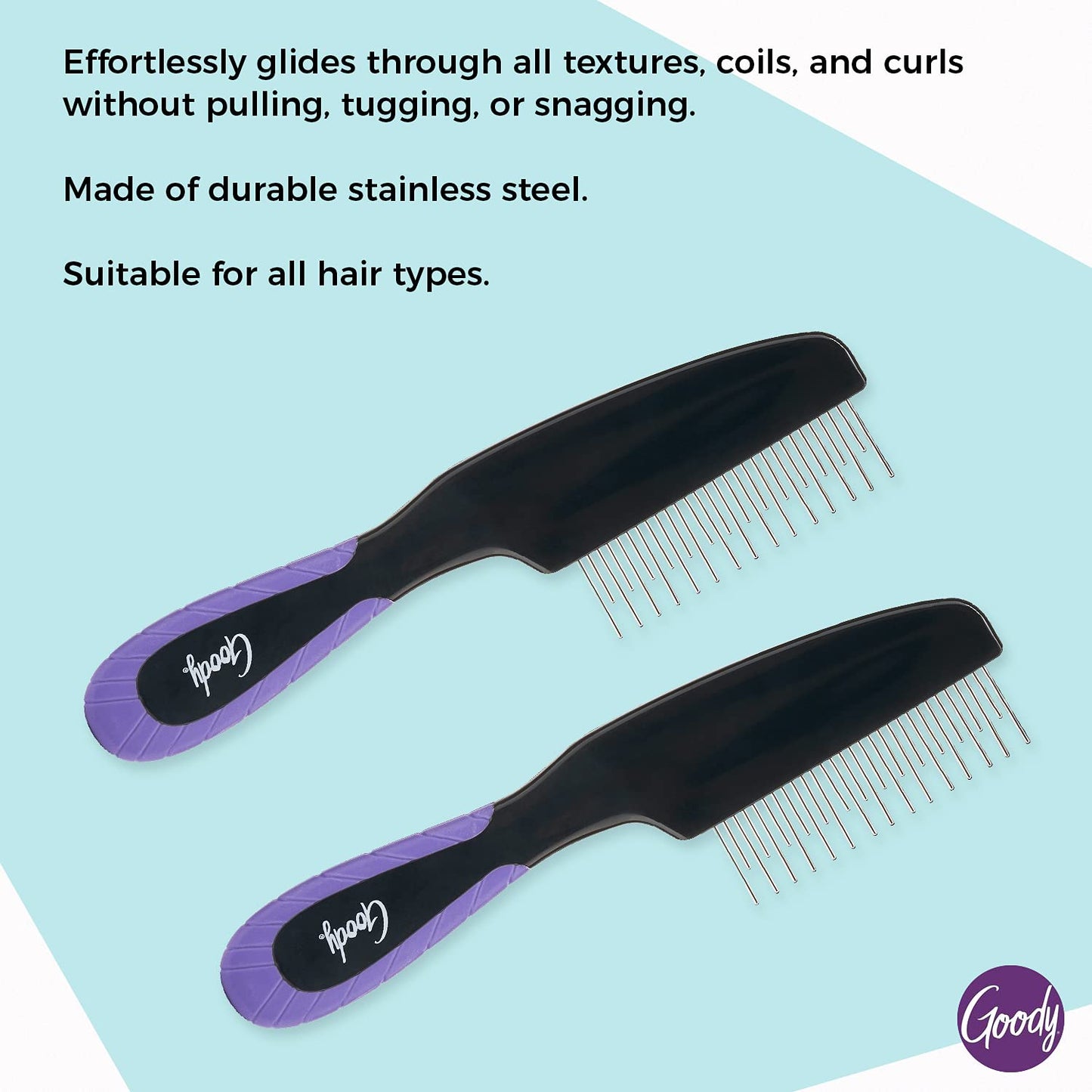 Goody Total Texture Rotating Detangler Brush - Glides Through All Textures, Coils and Curls While Being Gentle on Scalp - Wet or Dry Hair - Hair
