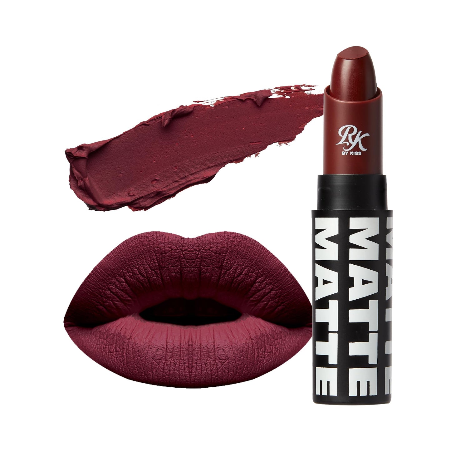 Ruby Kisses Lipstick, Matte Finish, Long-Lasting, Highly Pigmented, Smooth Apply, Full Coverage Lip Color Makeup (Sinful Red)
