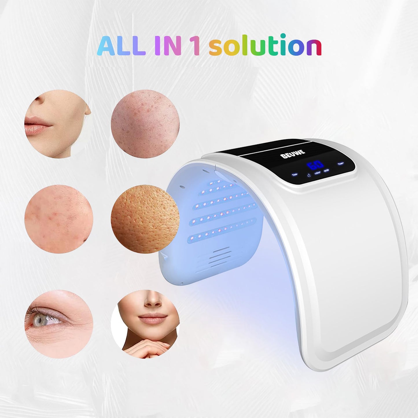 Red-Light-Therapy-for-Face?Led Face Mask Light Therapy Red & Blue Rejuvenation Tool SPA Equipment Led Neck Body Hand Mask for Skincare at Home
