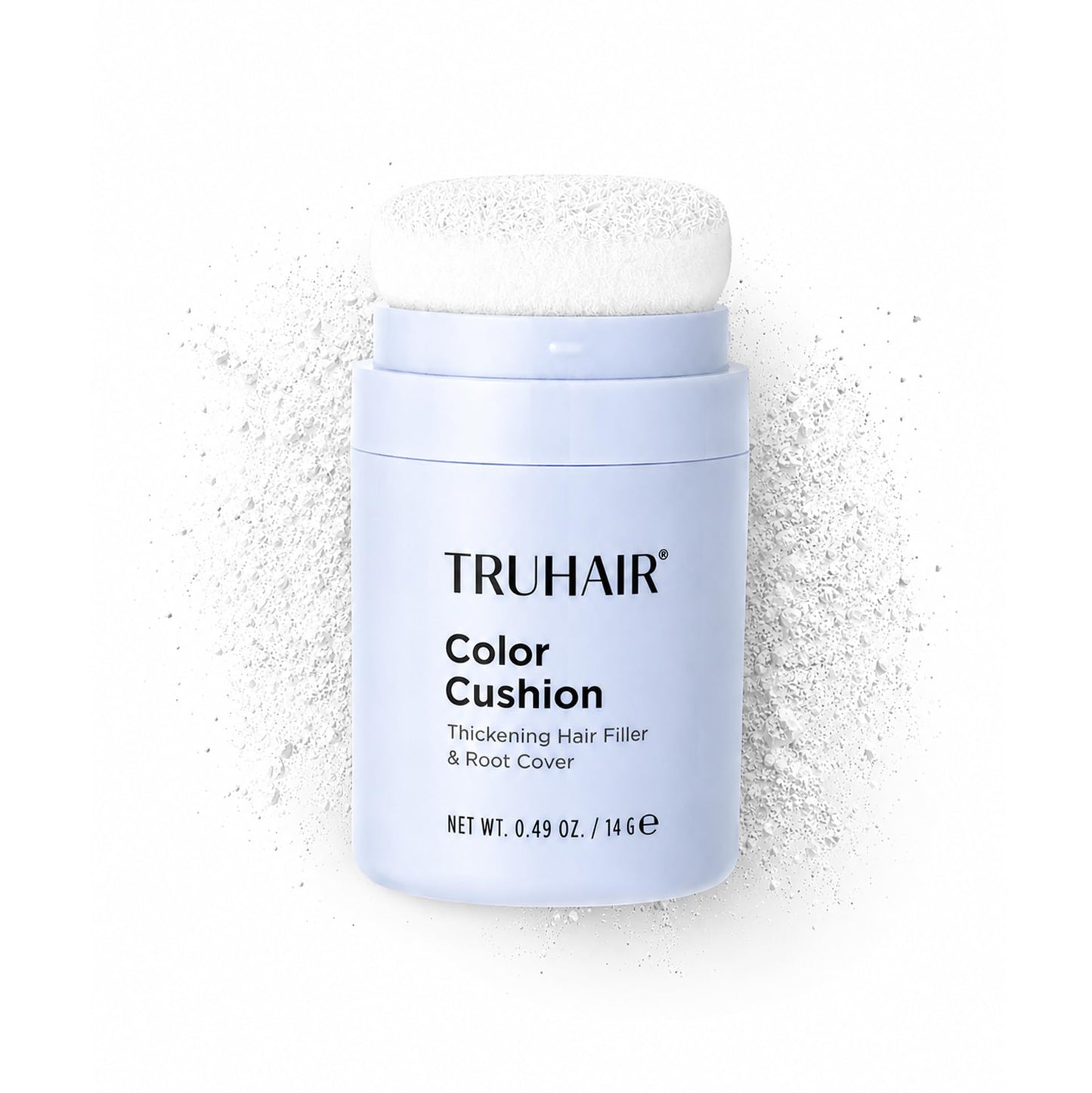 TRUHAIR Color Cushion Thickening Hair Filler & Root Cover Up Powder - Oil Absorbing Hair Fibers for Thinning Hair - Instant Volume, Gray Coverage