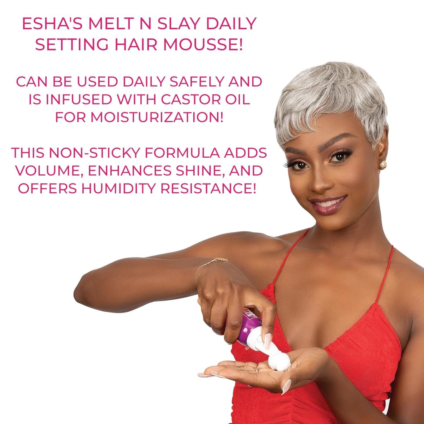 Esha Melt N Slay Daily Setting Hair Mousse (2.7 Fl oz)