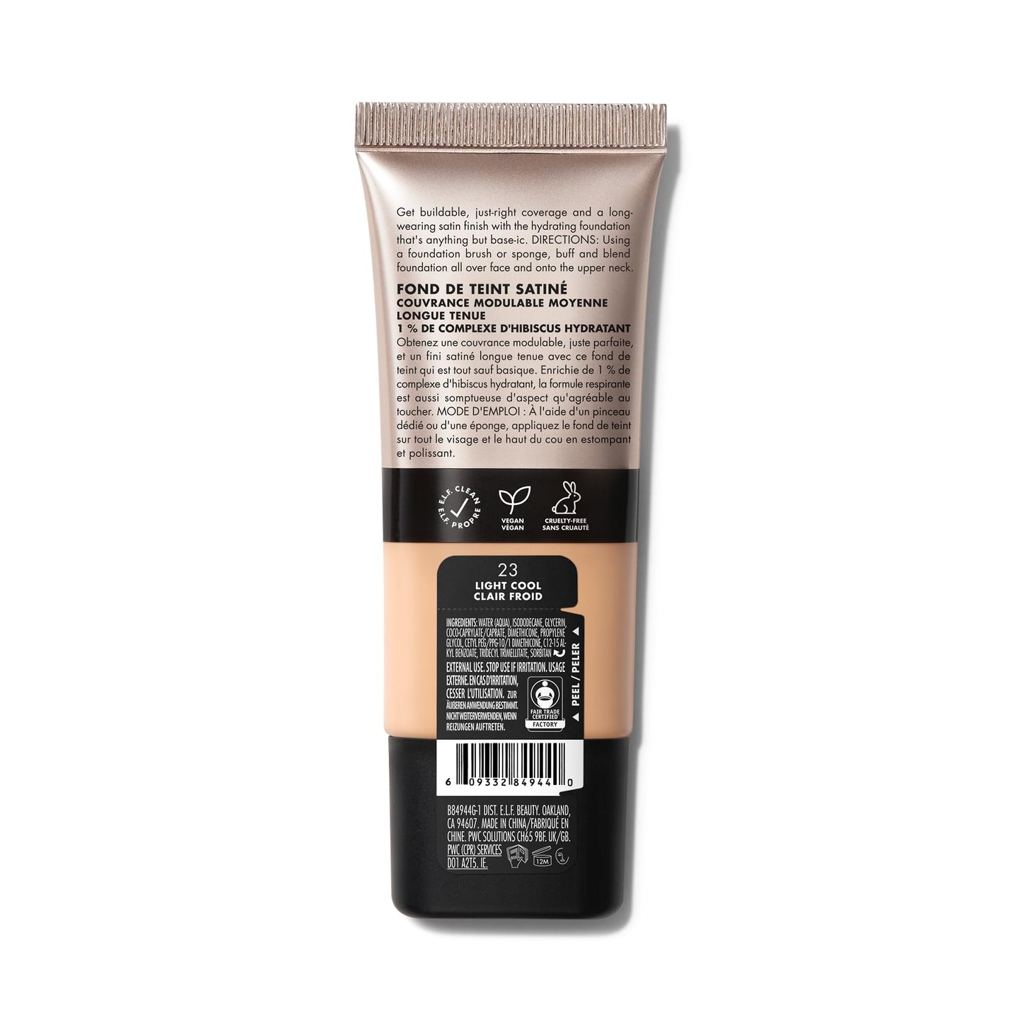e.l.f. Soft Glam Foundation, Medium Coverage, Long-Lasting & Buildable Foundation For A Smooth, Satin Finish, Vegan & Cruelty-Free, 23 Light Cool