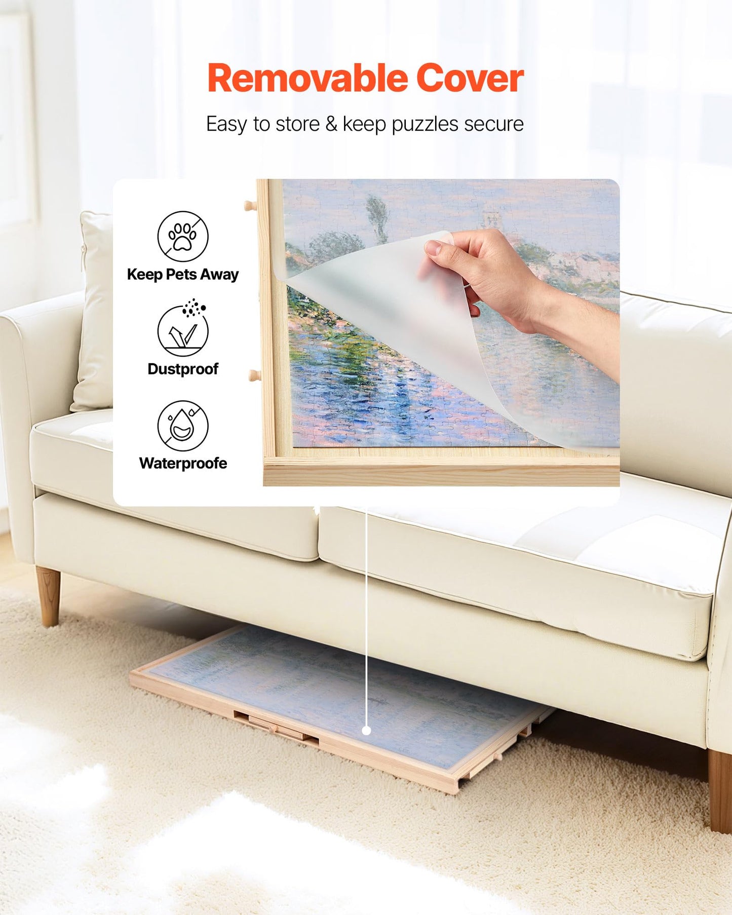 VEVOR 1000 Piece Rotating Puzzle Board – 29x21" Wooden Table with 5 Drawers & Cover, Portable Jigsaw Organizer & Storage Gift for Adults