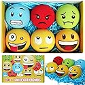 HZEX Large Emotion Face Bath Bombs Set of 6 - Fun Emoji-Inspired Spa Fizzies - Handmade with Shea Butter, Cocoa Butter & Essential Oils…