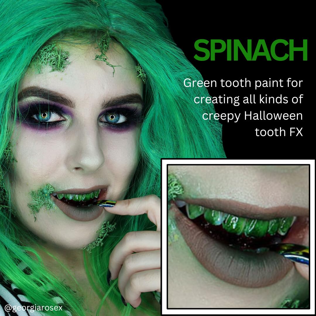 Mehron Makeup Tooth FX Spinach | Temporary Green Tooth Paint | Perfect for Creating Green Teeth FX & Rotten Teeth Makeup for Halloween, Cosplay