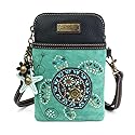 CHALA Dazzled Cell Phone Crossbody Purse-Women PU Leather Multicolor Handbag with Adjustable Strap - Turtle - turquoise