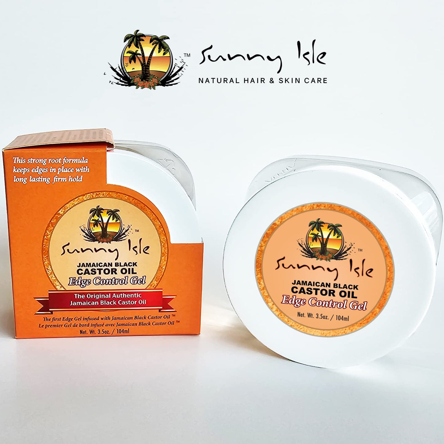 Sunny Isle Jamaican Castor Oil Edge Hair Gel 3.5 Ounce Jar (103ml) (3 Pack)