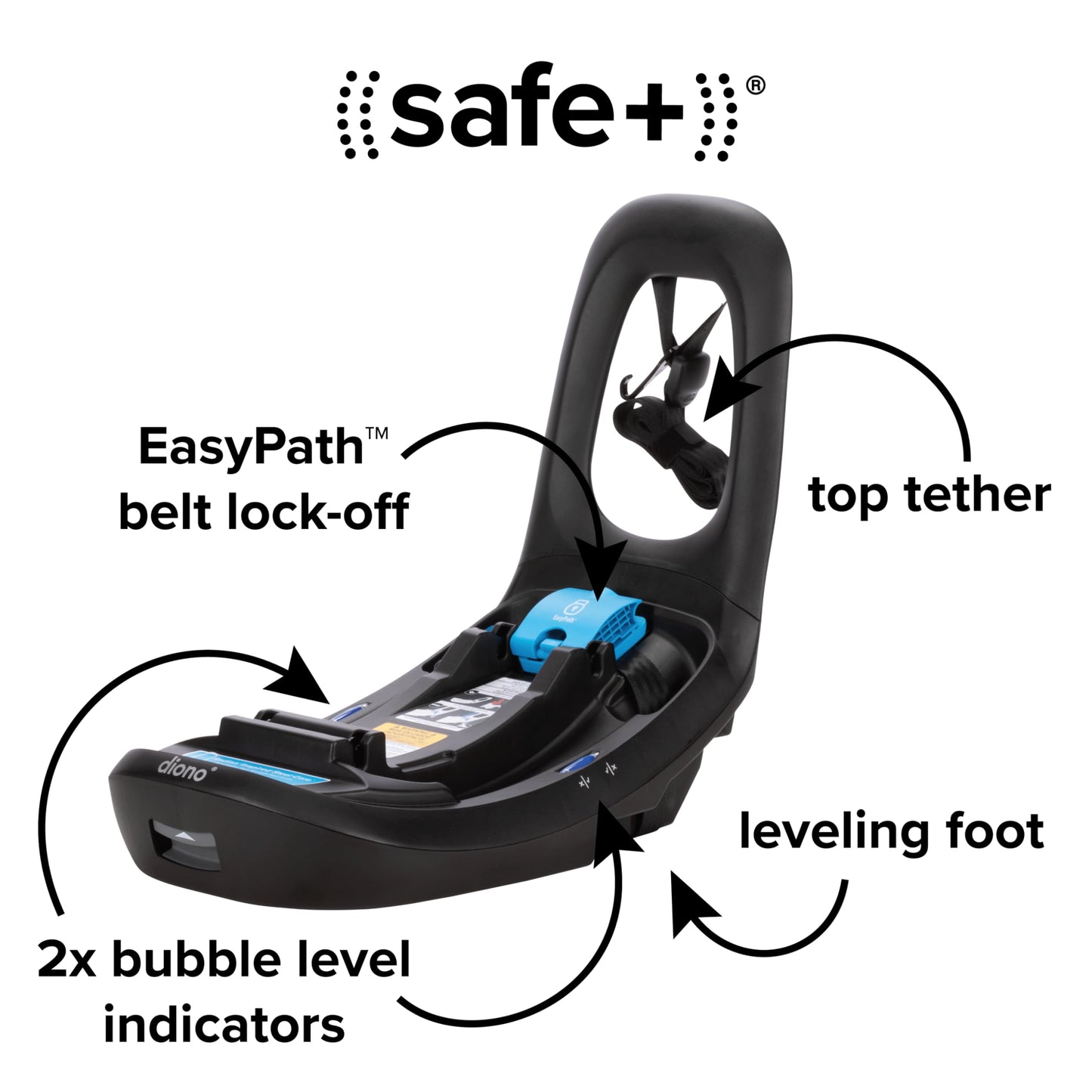 Diono LiteClik30 XT SafePlus Infant Car Seat and Base, Rear-Facing for Infants 4-30lbs, SafePlus Engineering, with Infant Insert, UPF 50+ Sunshade…