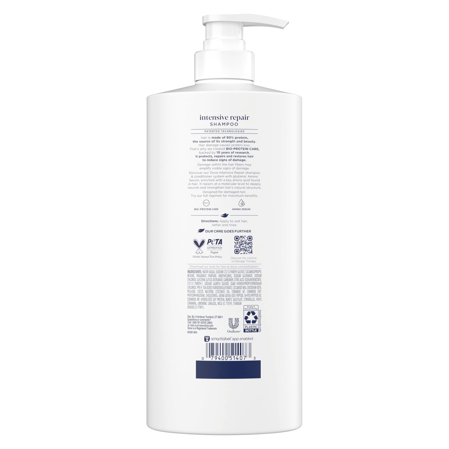 Dove Shampoo 4 Pack Intensive Repair for Damaged Hair with Bio-Protein Care Technology and Amino Serum 28 Fl Oz Beauty and Personal Care Dove
